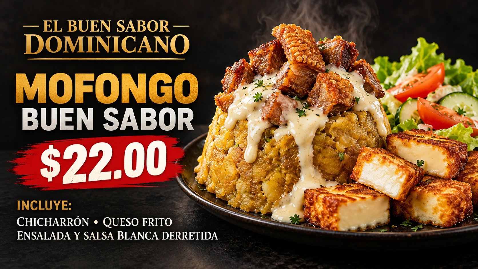 Anuncio de Mofongo Buen Sabor